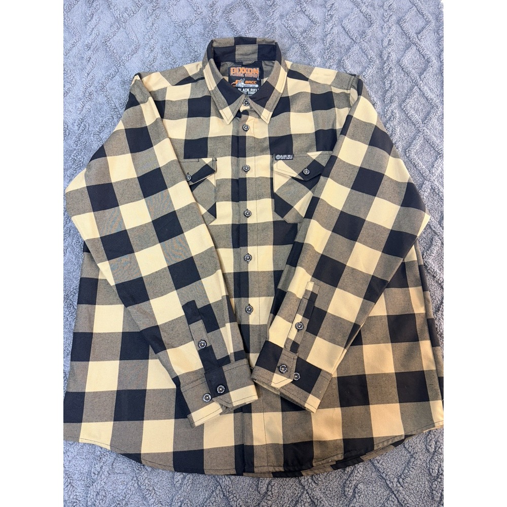 Men's DIXXON Black Riffle Coffee Co. Black and Tan Button-Down Shirt Size XL